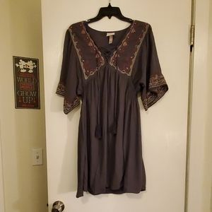 Knox rose grey dress with tribal stitching sizes